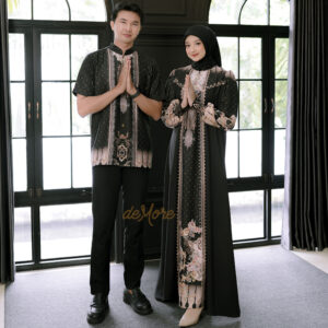 Baju Couple Pasangan Muslim Sarimbit Lebaran Elegan Baju Gamis Koko Kondangan Motif | Couple Kirana